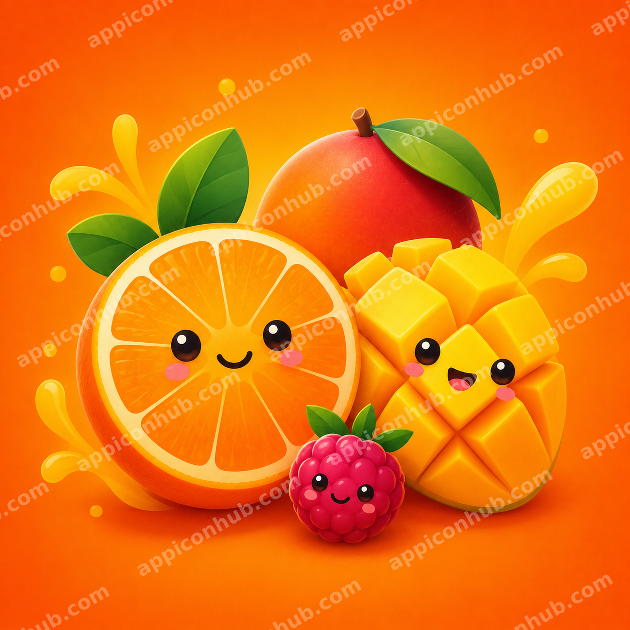 Cute Orange App Icon for iOS and Android